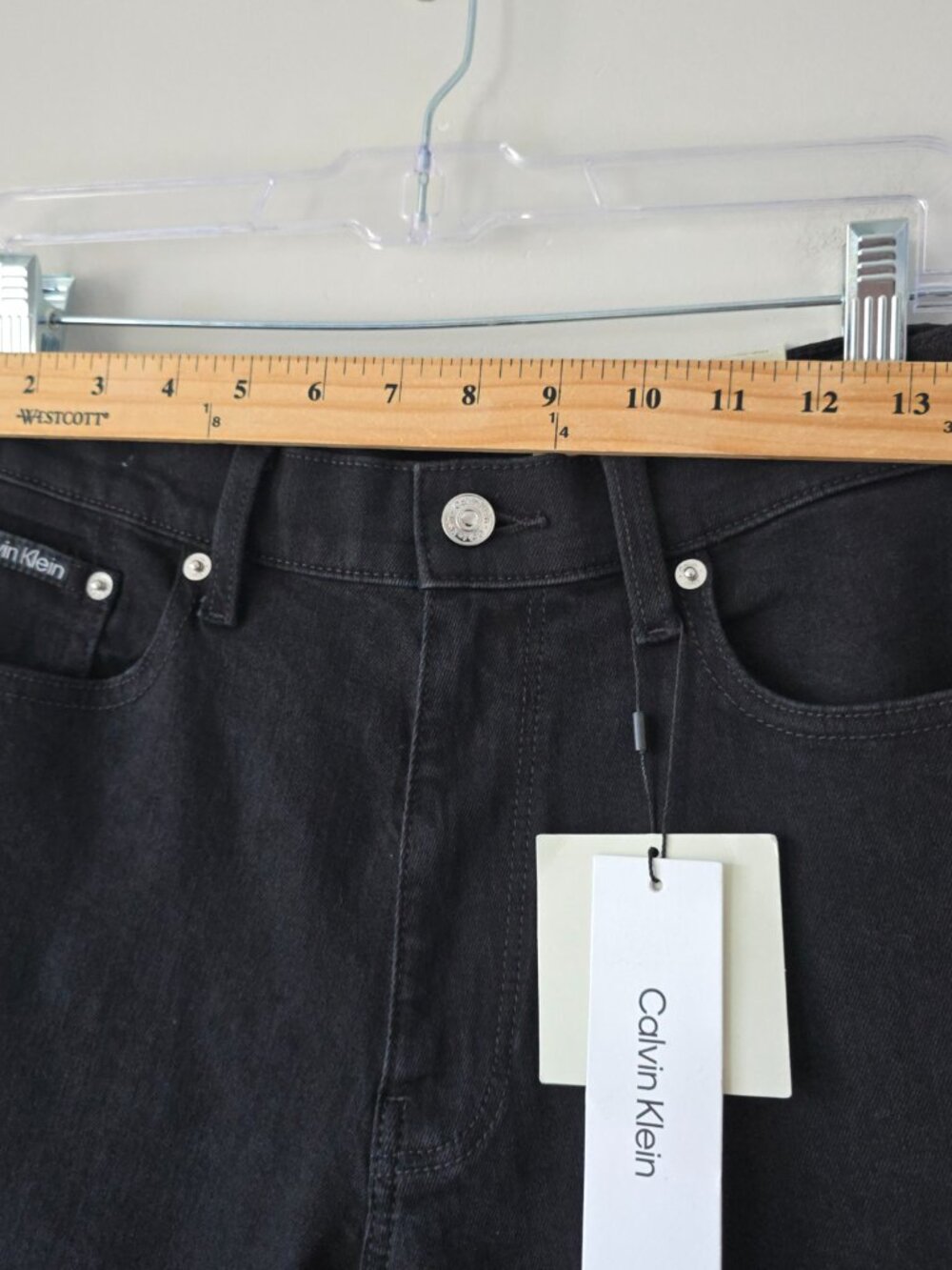Calvin Klein High Rise Bootcut Jeans 28 Black NWT - Picture 6 of 9